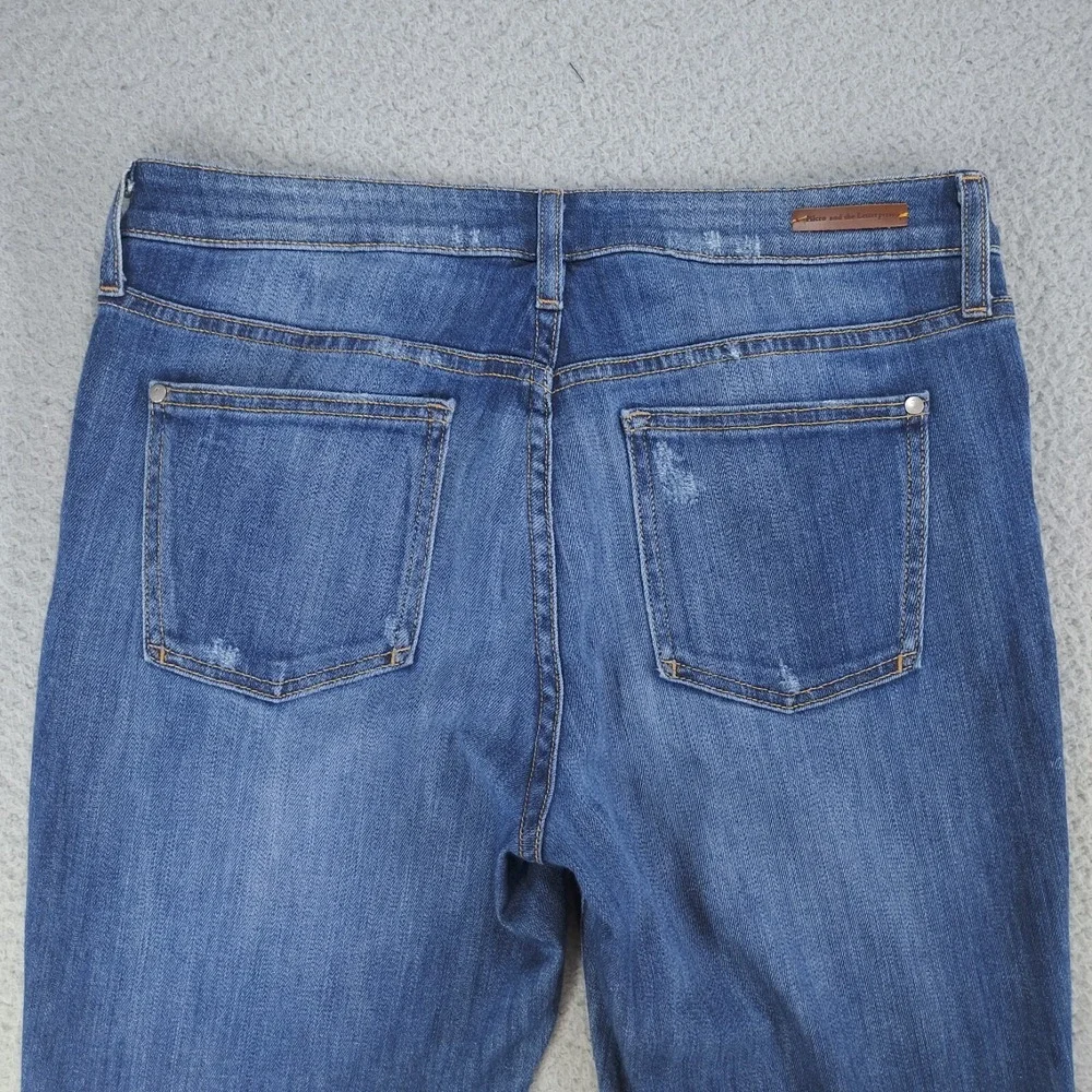 Pilcro and the Letterpress Jeans Womens 29 Blue Hyphen Medium Wash Distressed
